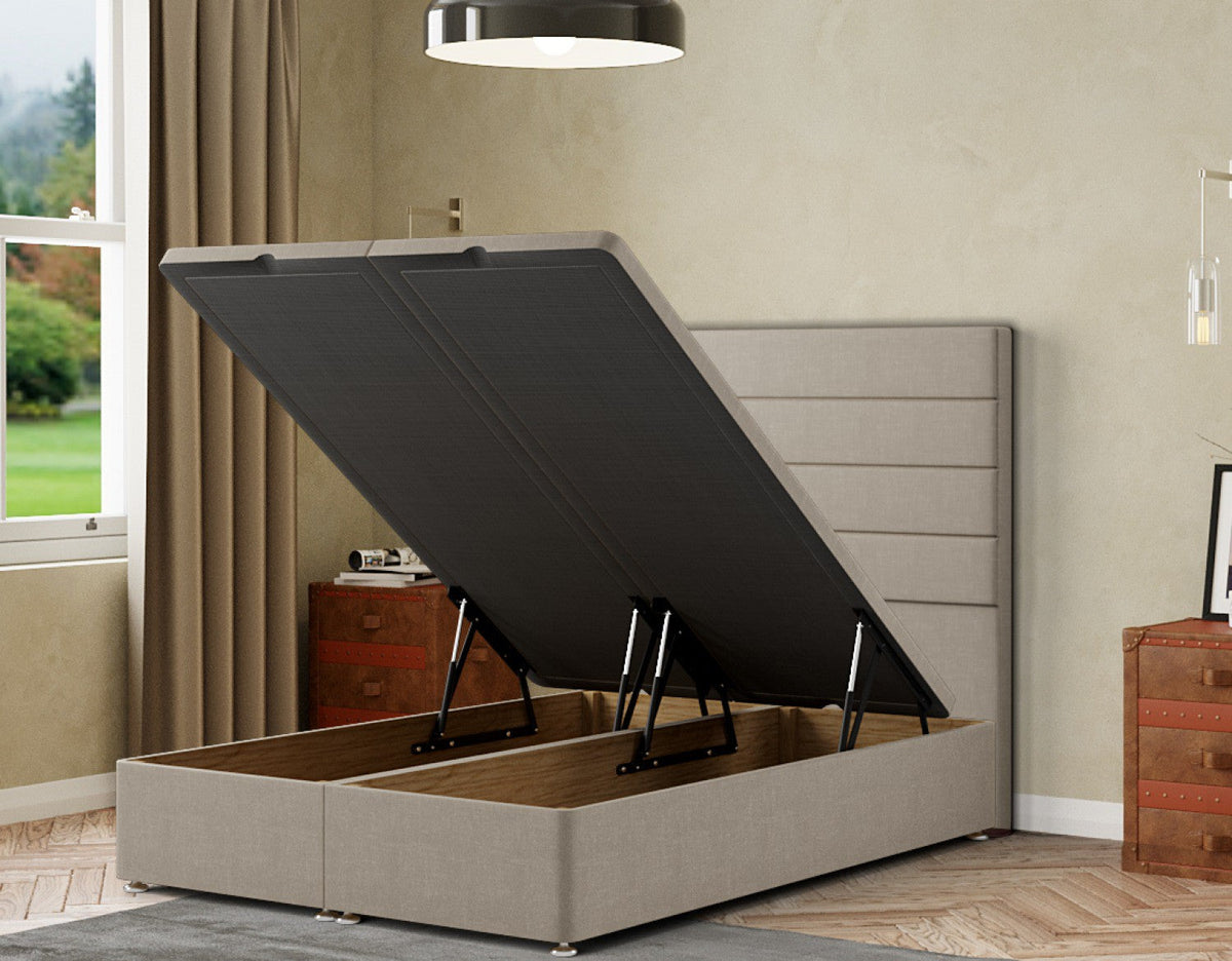 George Ottoman Bed Floor Standing Headboard  Malham Weave