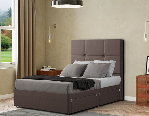 Jacob Divan Bed 2 Drawers Floor Standing Headboard Matching Buttons Malham Weave