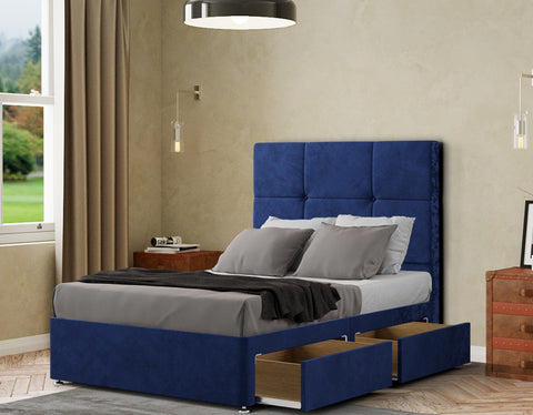 Jacob Divan Bed 2 Drawers Floor Standing Headboard Matching Buttons Plush