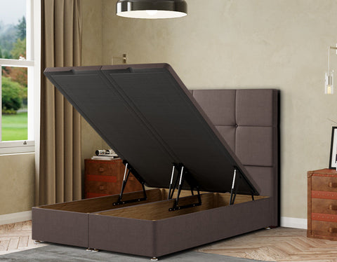 Jacob Ottoman Bed Floor Standing Headboard Matching Buttons Malham Weave