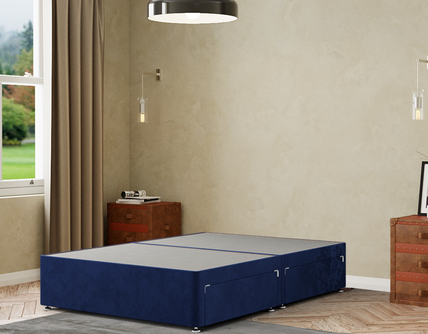 Simple Divan Base 2 Drawers Plush