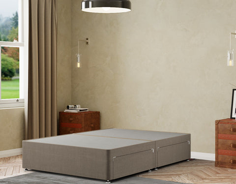 Simple Divan Base 2 Drawers Linen